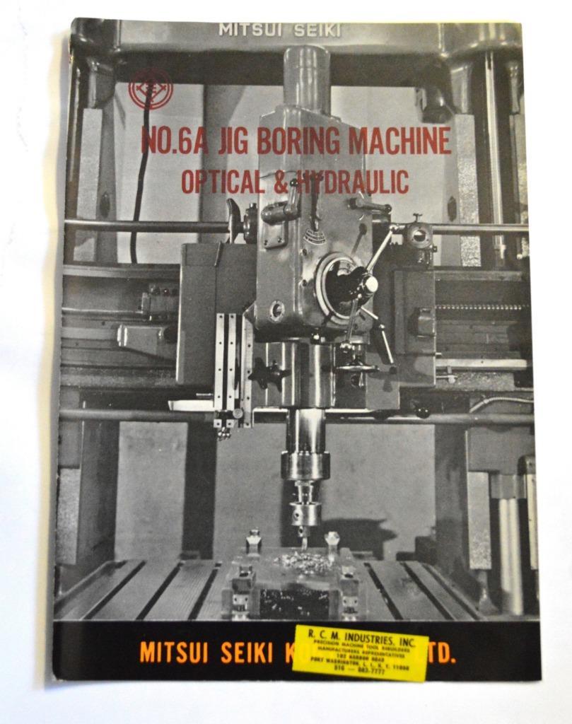 MITSUI SEIKI 6A OPTICAL & HYDRAULIC JIG BORING MACHINE BROCHURE