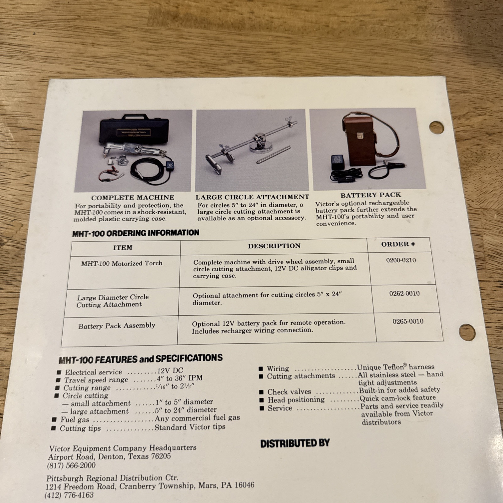 Victor Palco Company Precision Cutting Simplified Sales brochure 1985
