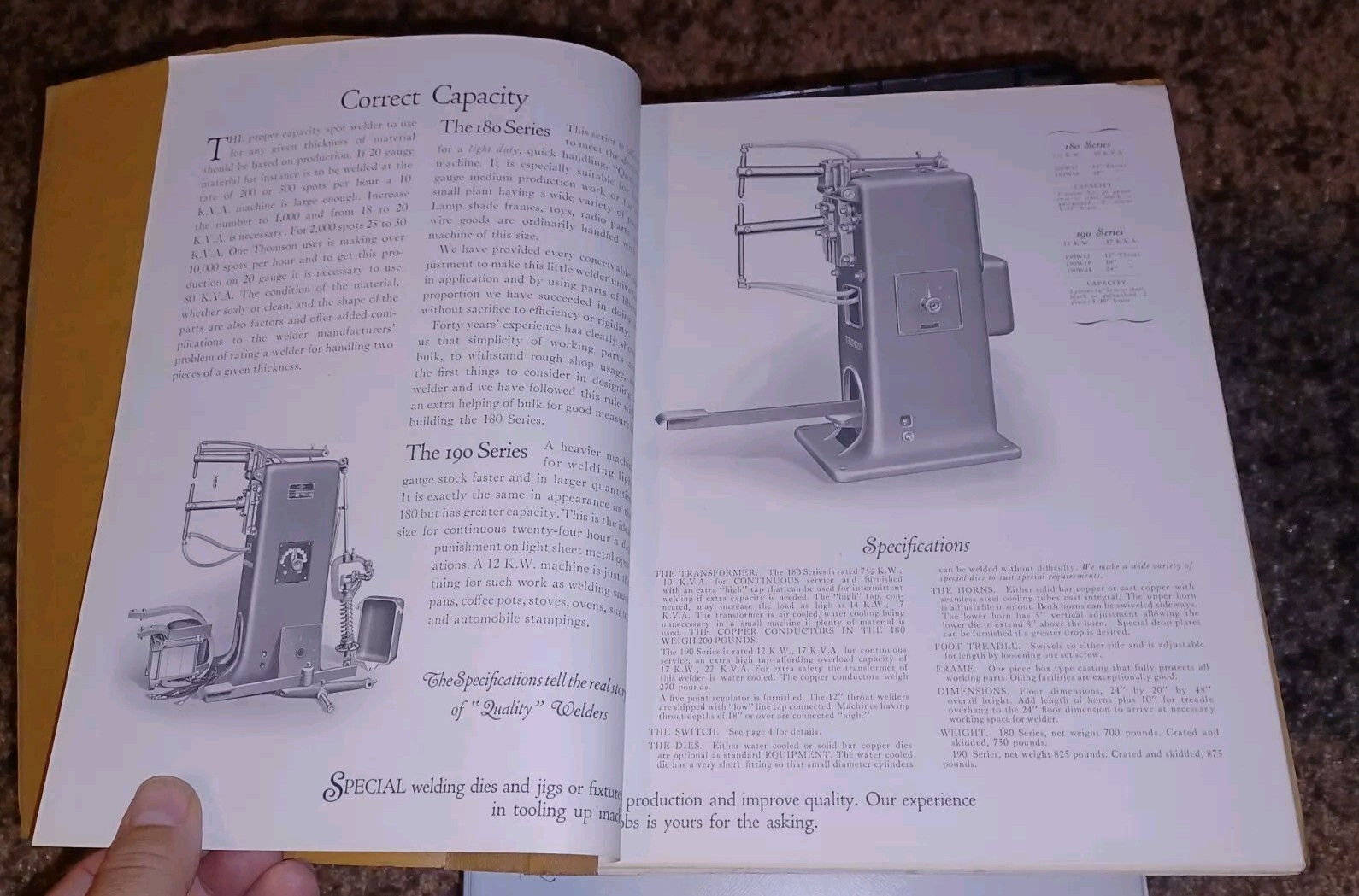THOMSON PROCESS ELECTRIC WELDING COMPANY early 1900s Sales Catalog Book MACHINES