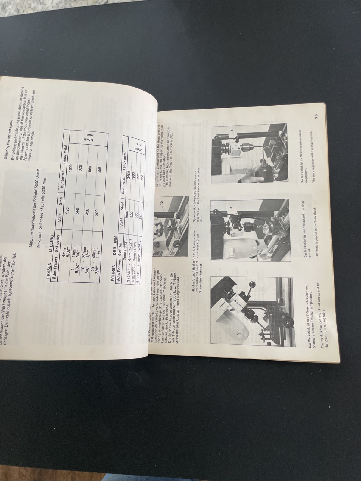 Original EMCO UNIMAT 3 Lathe Instruction and parts manual Free Ship