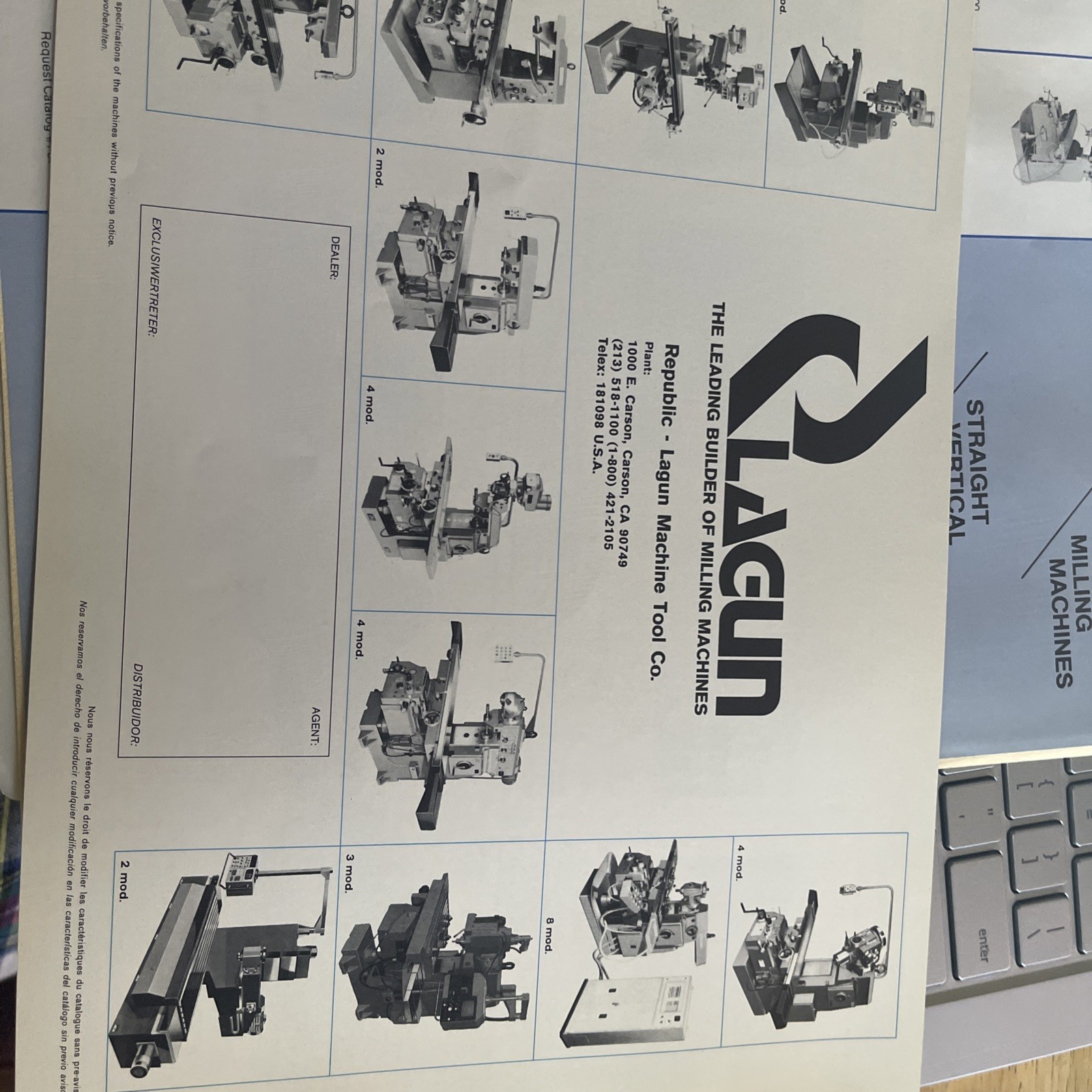 Republic-Lagun Machine Tool Co., Assorted Sales Catalogs-Set of 4 in folder
