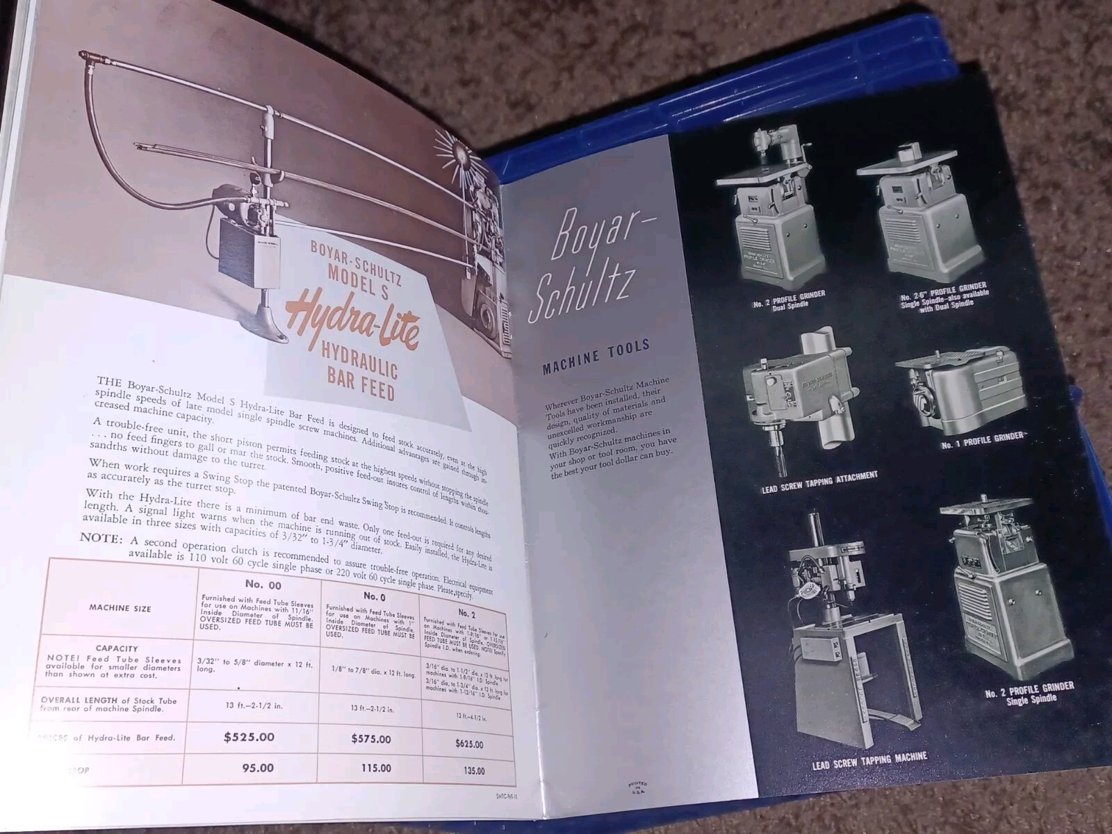 BOYAR SCHULTZ SCREW Machine Tools SALES CATALOG Book Machinist TOOL ILLINOIS Vtg