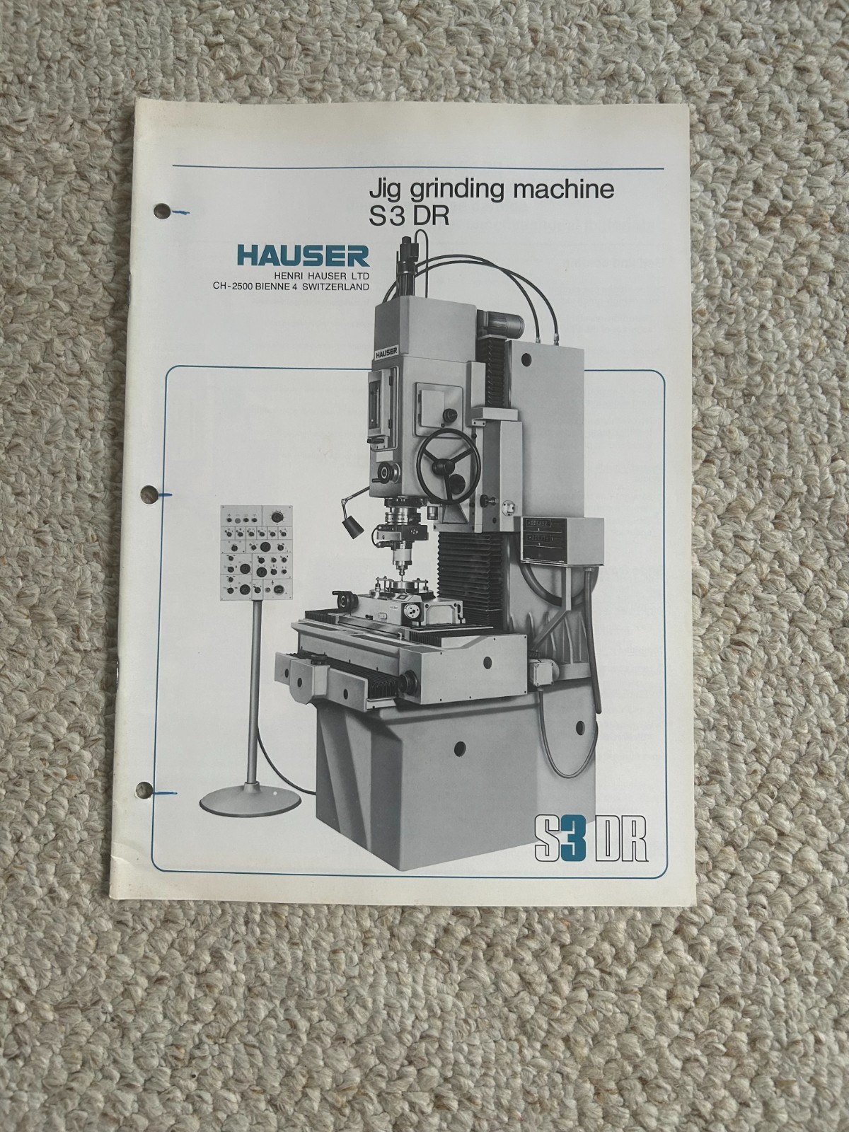 Hauser S3 DR Jig Grinding Machine, Sales Catalog, Swiss Made