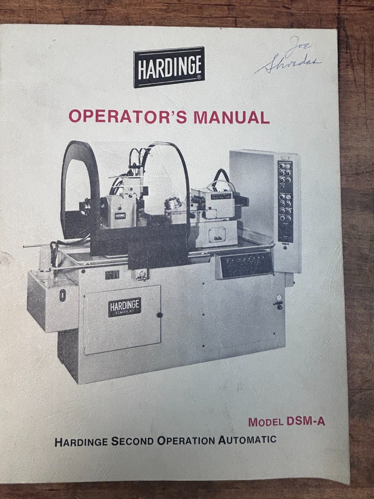 ORIGINAL OEM Hardinge Lathe DSM-A Operators, Maintenance, and Parts Manuals