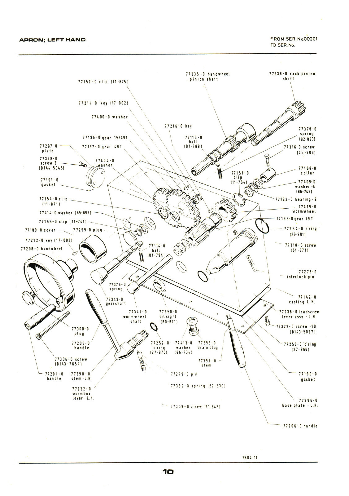 Colchester Student 1800G Lathe SN: 08818 up Instruction and Parts Manual #1512