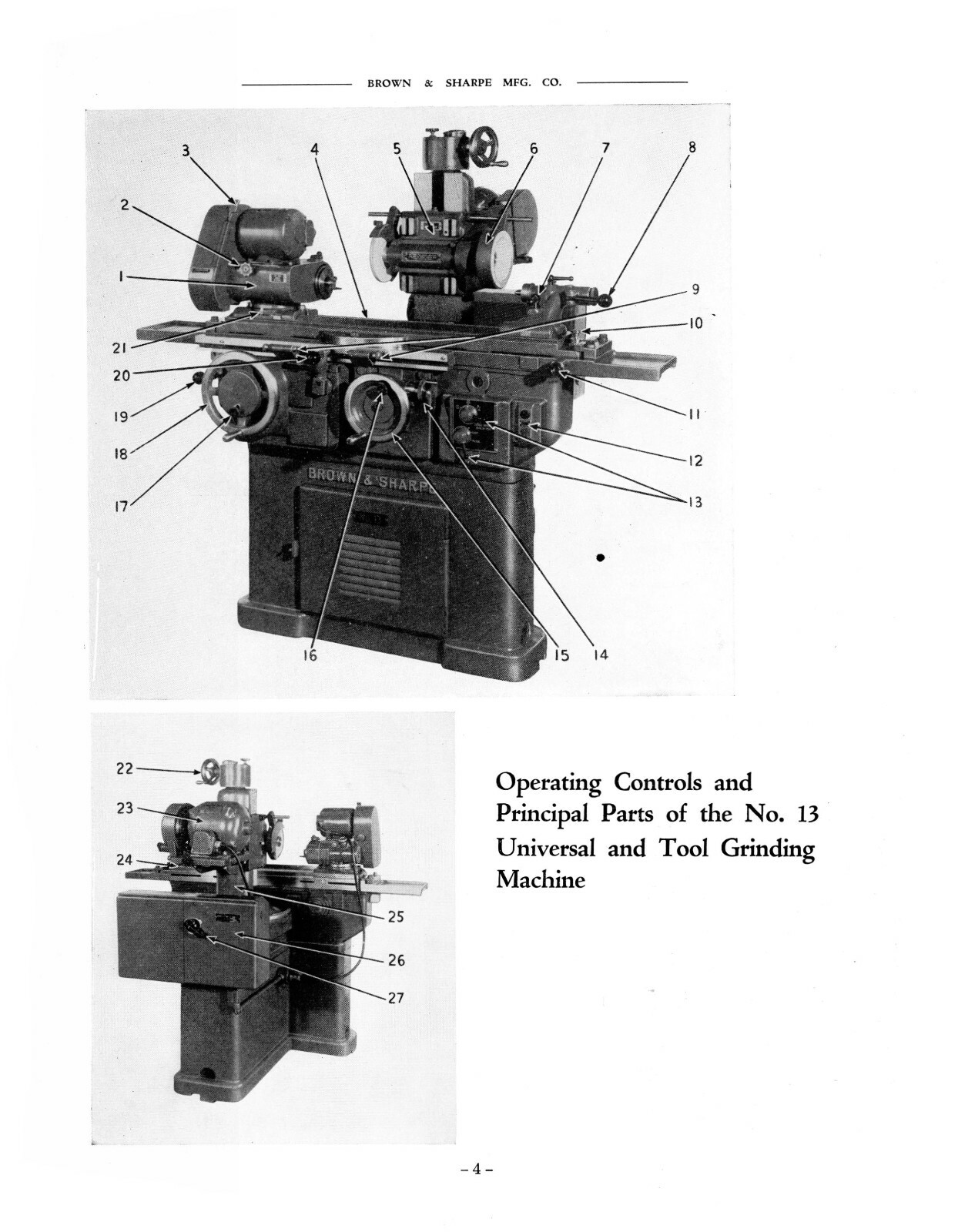 Brown & Sharpe #13 Universal & Tool Grinder Operation & Maintenance Manual #1808