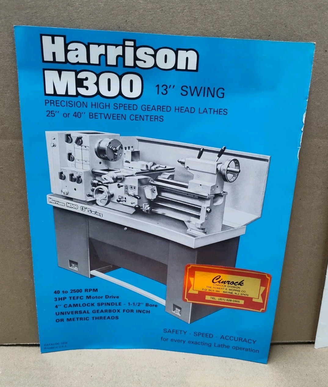 Harrison M Series High Speed Lathe Sales Brochure Lot Catalog Advertising Vtg