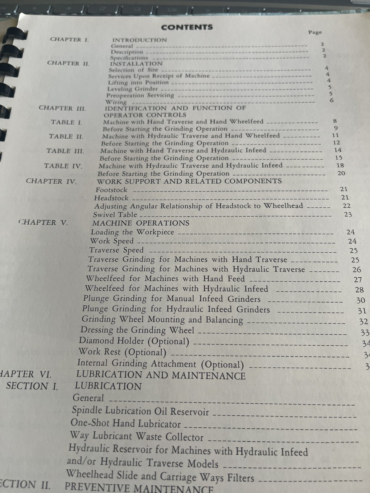 Landis Tool Company Operator’s Handbook 10″ x 20″ Type 1R Universal Grinders