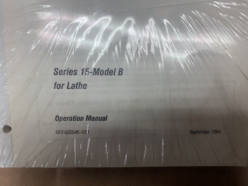 GE Fanuc Automation Operation Manual GFZ-62554E-1/01 Series 15 Model B Lathe