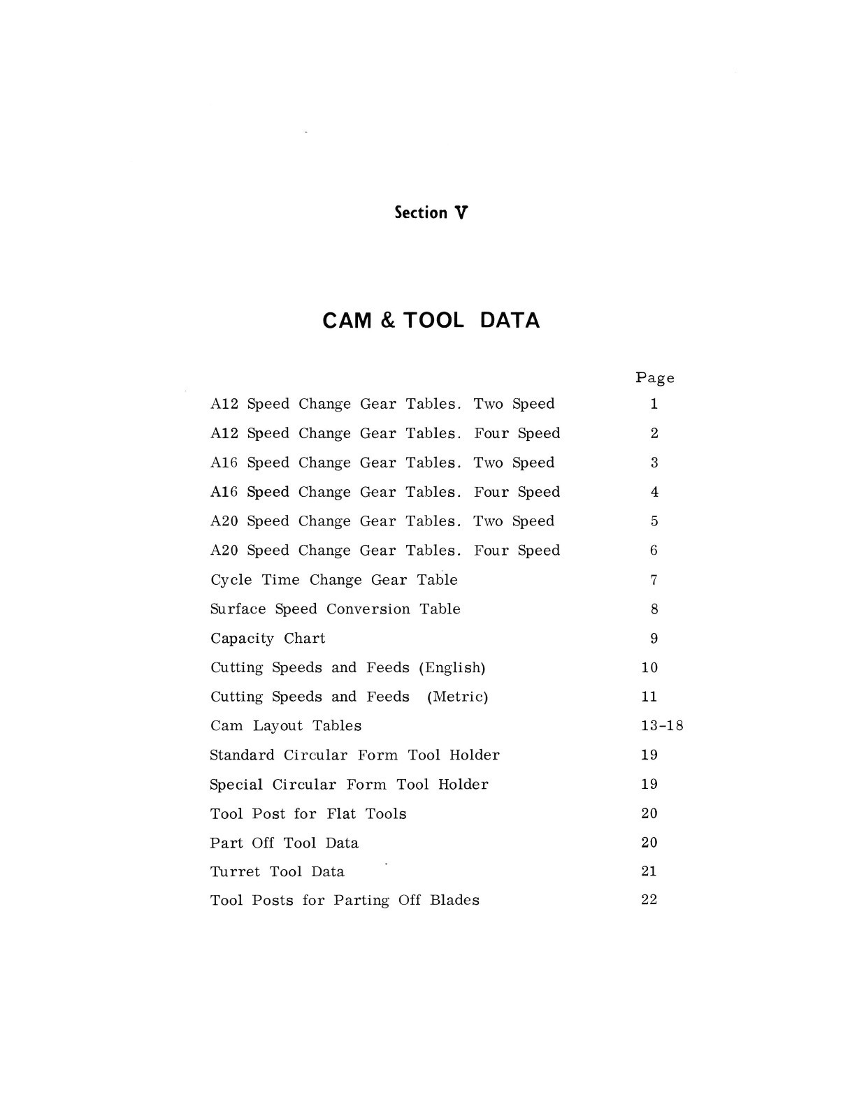 CVA A12, A16, A20 Auto Screw Machine Lathe Operator Manual #820