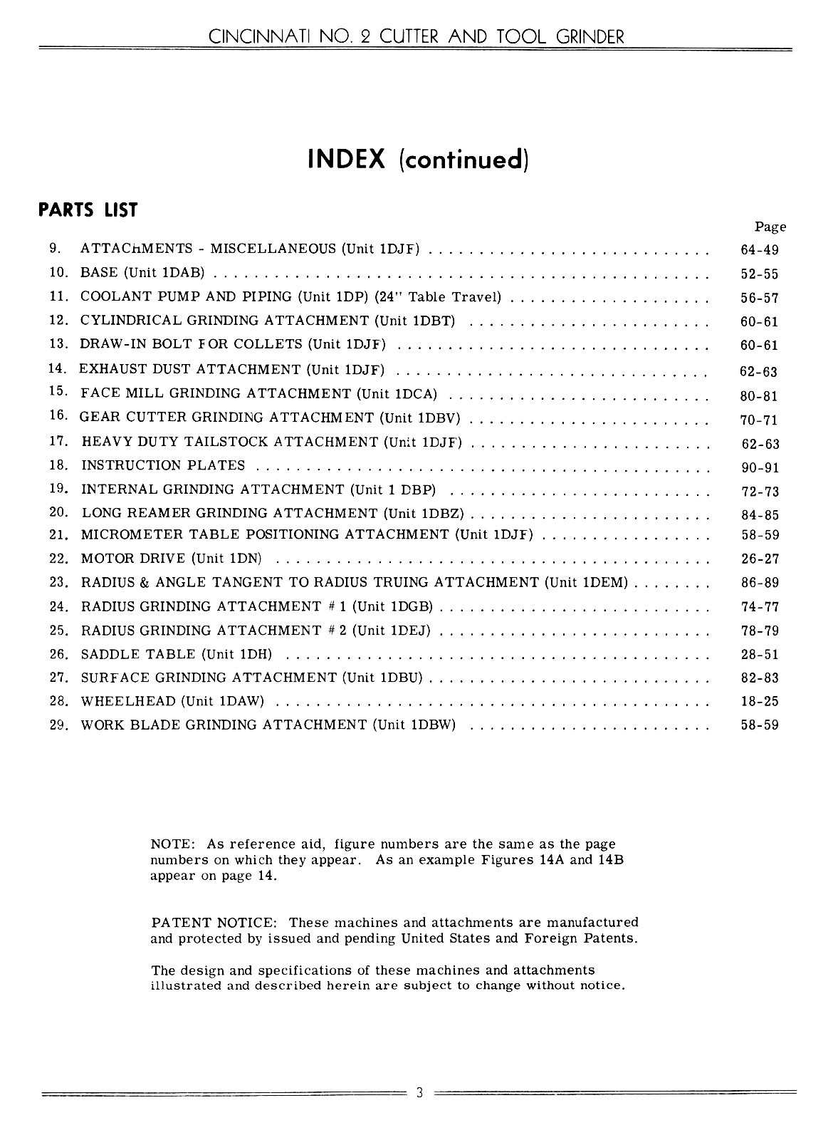 Cincinnati No. 2 Cutter & Tool Grinder Model LL Service & Parts Manual 1164