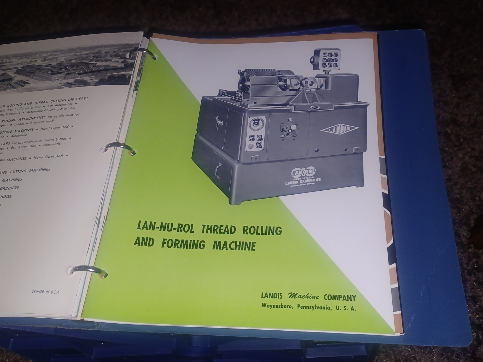 Landis Machine Tool Co THREADING EQUIPMENT Sales Catalog Lot Binder HUGE BOOK!