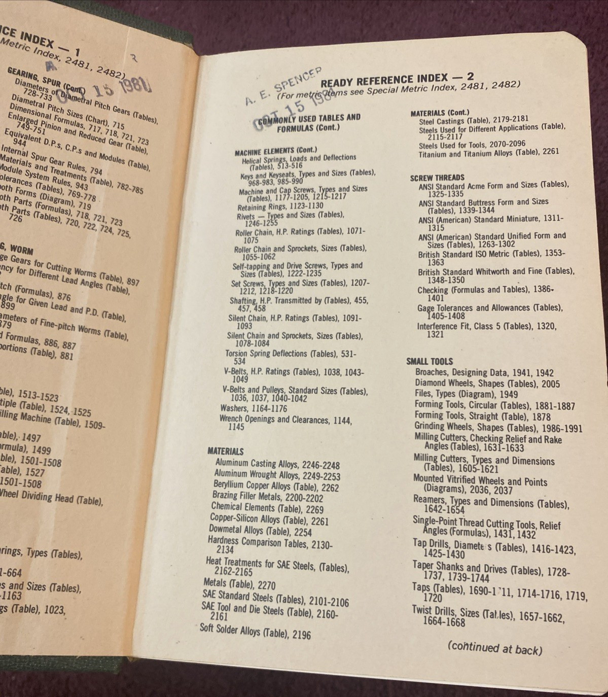 Industrial Press Machinery’s Handbook Twenty-First Edition Metal Fabrication