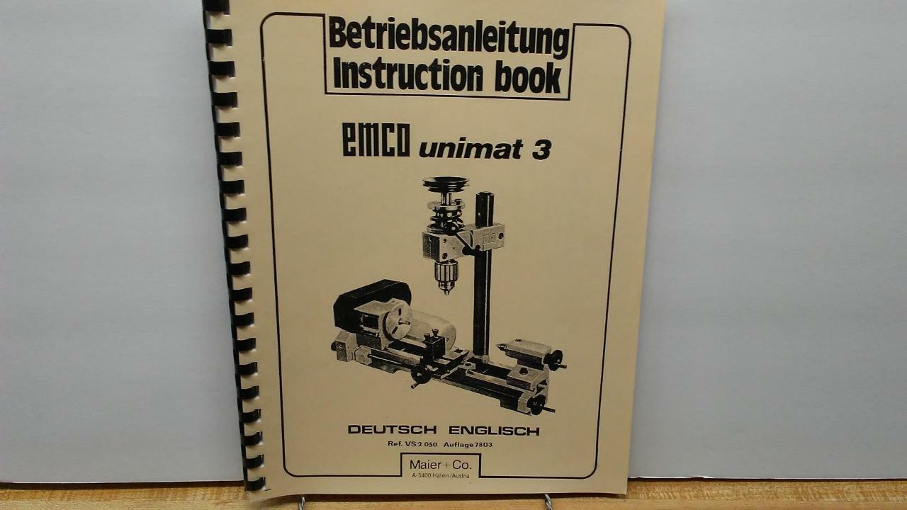 EMCO Unimat 3 Operating Instructions & Parts Manual