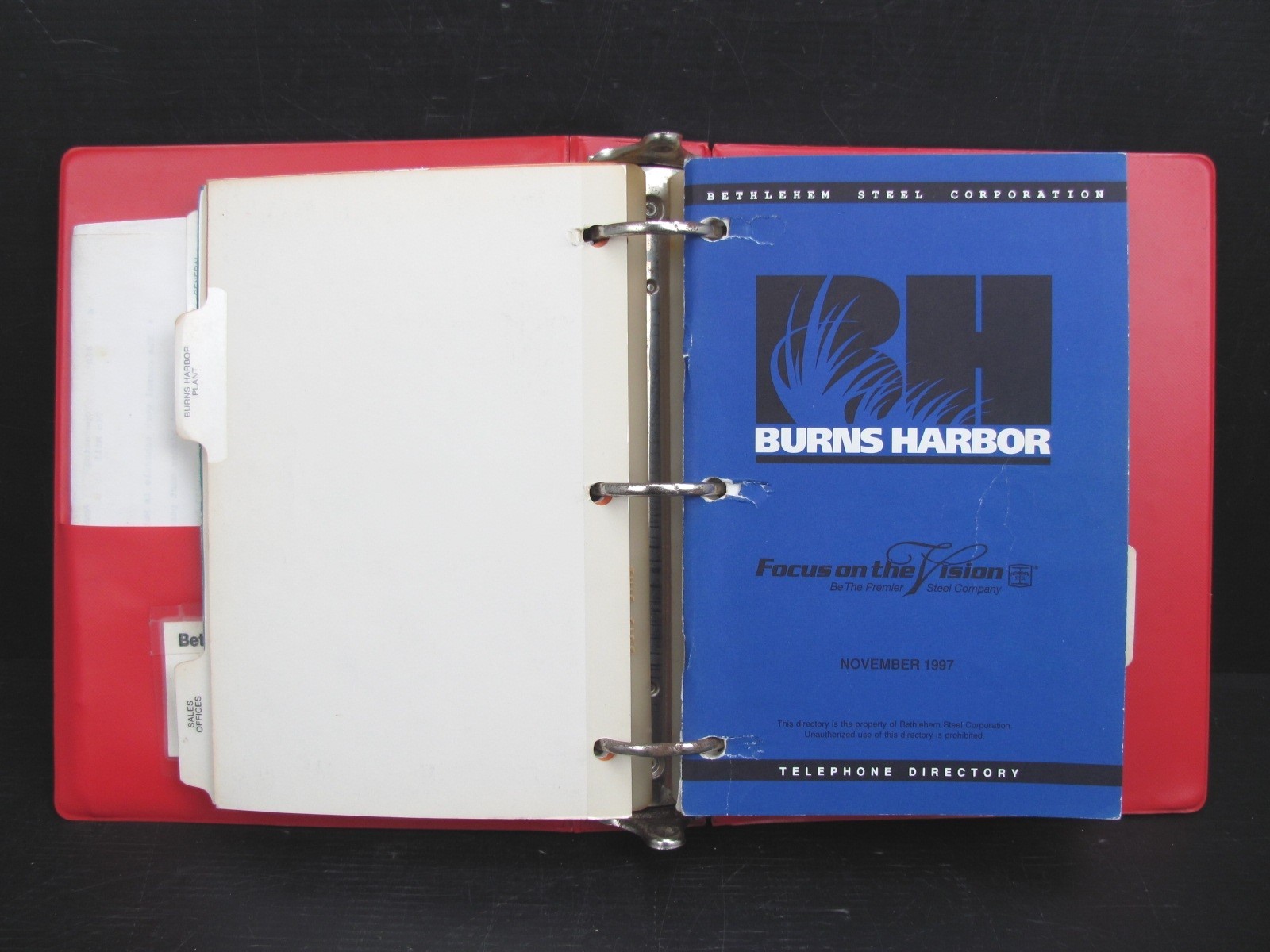 Vintage BETHLEHEM STEEL – RARE – Corporate Telephone Directory w/ I-BEAM LOGO