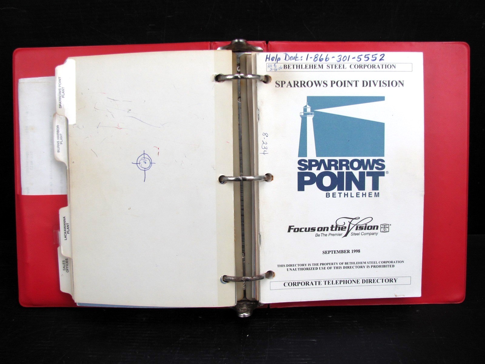 Vintage BETHLEHEM STEEL – RARE – Corporate Telephone Directory w/ I-BEAM LOGO