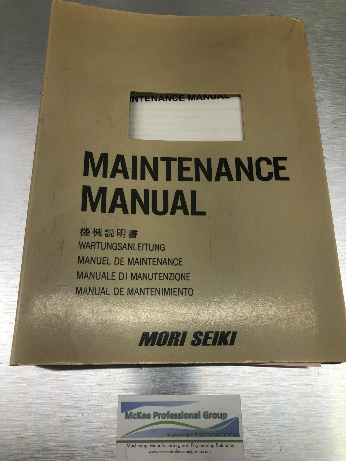 Mori Seiki Maintenance Manual – MMD-CENV4000-A0E