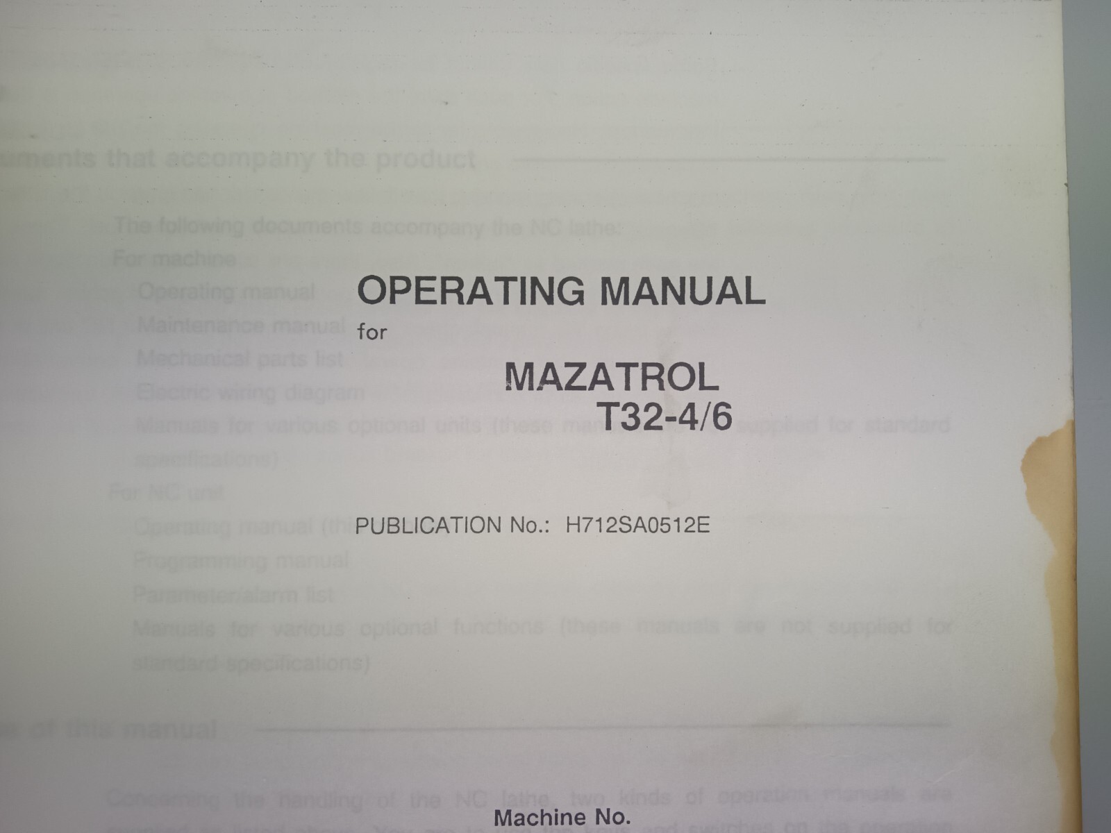 Mazak Operating Manual Mazatrol T32-4/6 H712SA0512E