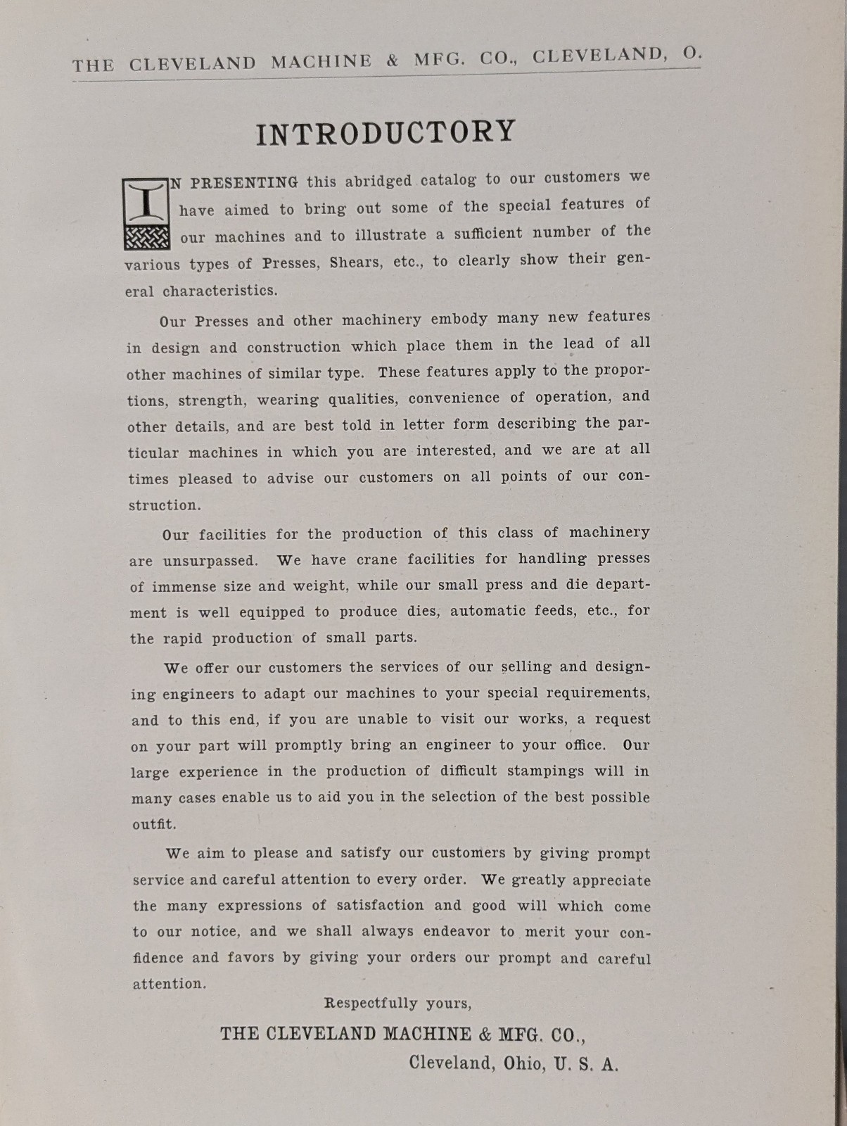 Vin 1916 Cleveland Machine & Mfg Power Presses, Shears, Dies, Illustrated Manual