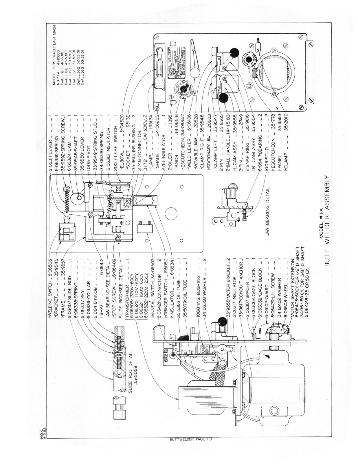DoALL 16-3 Bandsaw Contour Machine Replacement Parts Manual #1432