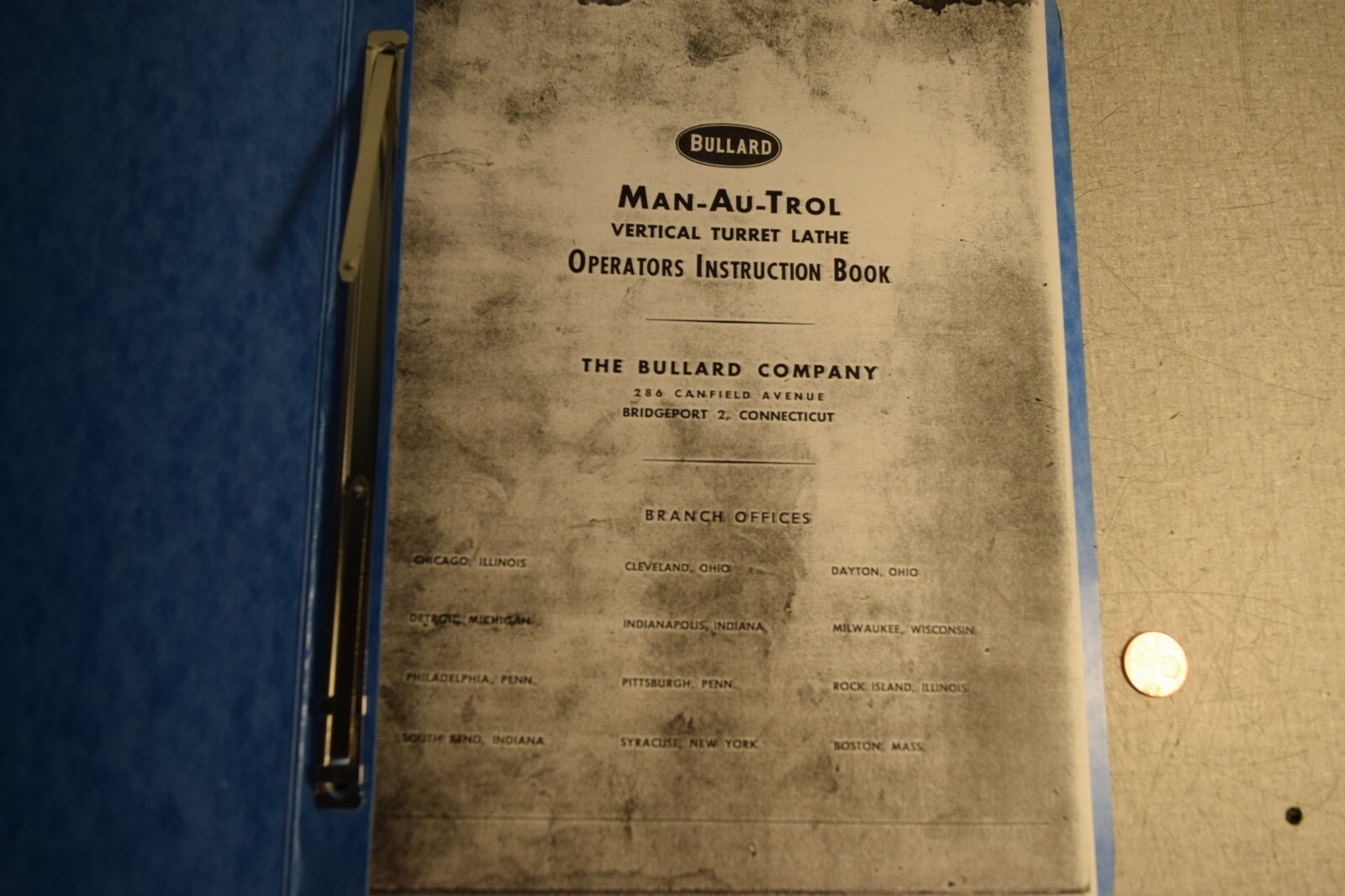 Bullard MAN-AU-TROL VTL Vertical Turret Lathe Operators Manual