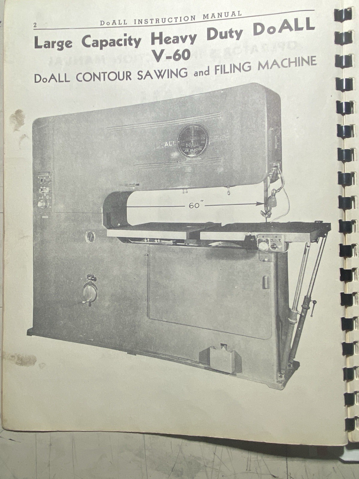 Original DoAll Model ML Band Saw Operation Manual And Blade Welder Manual.