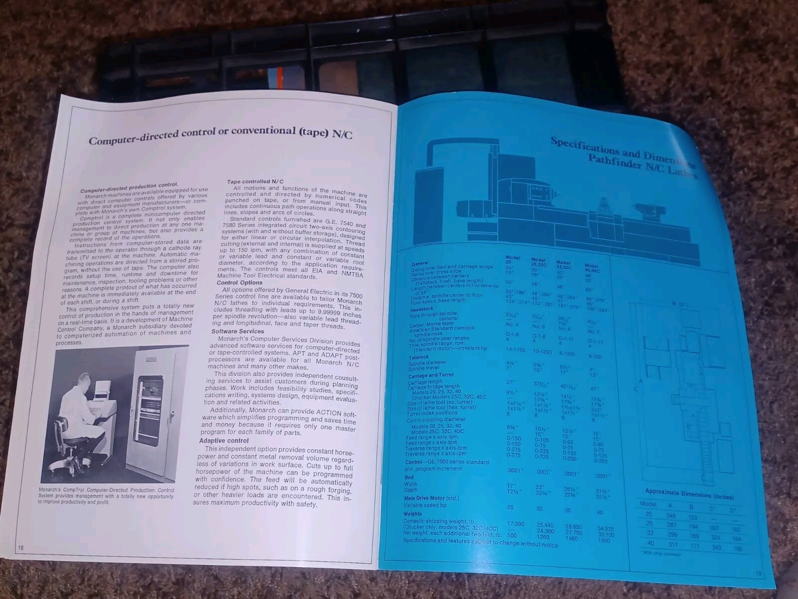 Monarch Machine Tool Catalog Bulletin N/C PATHFINDER LATHE MODELS 20 25 32 40