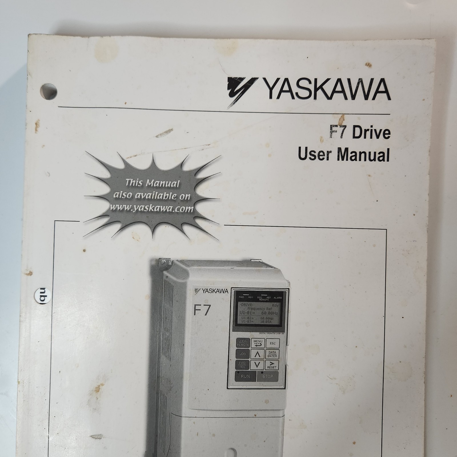 Yaskawa F7 Drive User Manual Model CIMR-F7U Document TM. F7.01