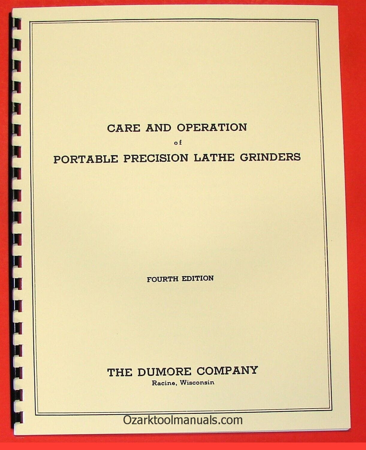 DUMORE Care and Operation of Portable Precision Lathe Grinders Manual 0286