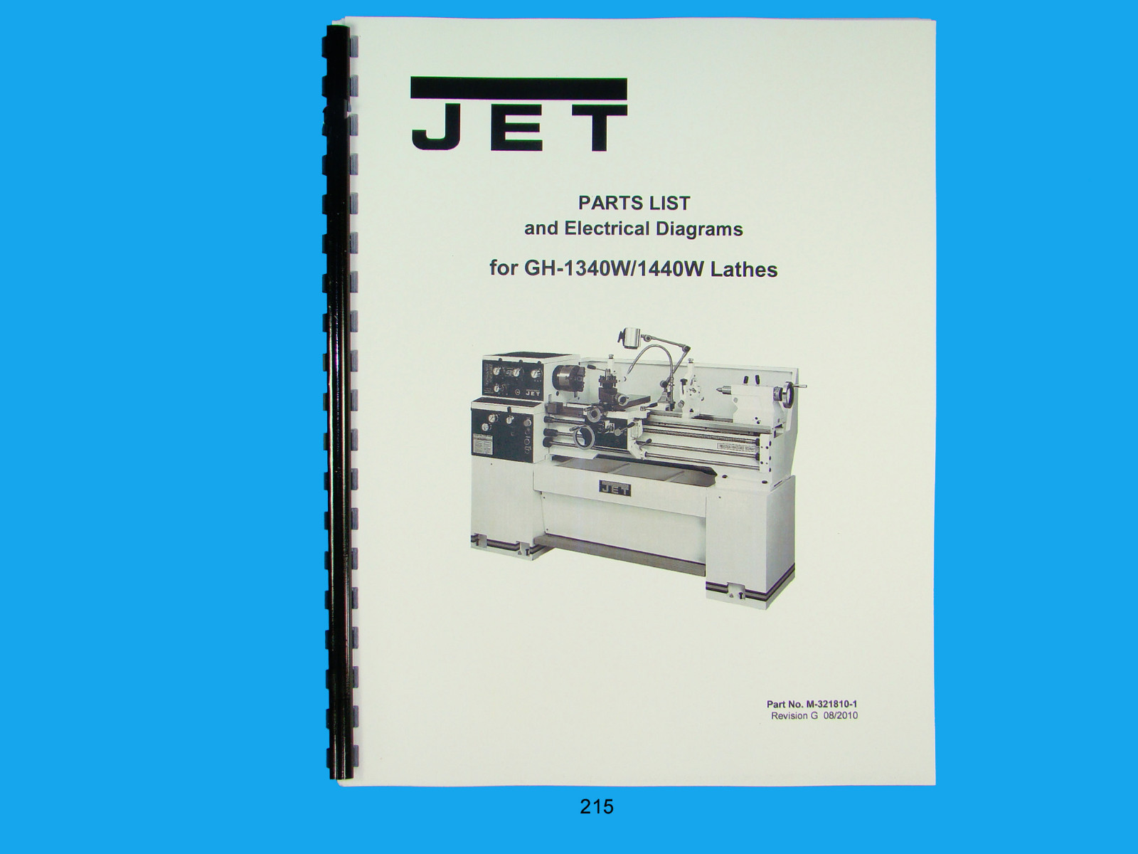 Jet GH-1340W/1440W Lathe Parts List & Electrical Diagrams Manual *215
