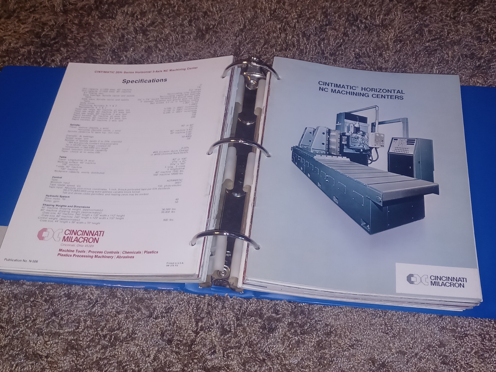 1975 CINCINNATI MILACRON MACHINE COMPANY salesman Tool Binder BOOK CATALOG LOT