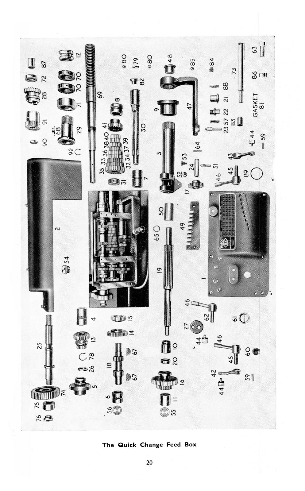 Colchester Mascot 8 1/2″ Centres Geared Lathe Instruction & Parts Manual #1407