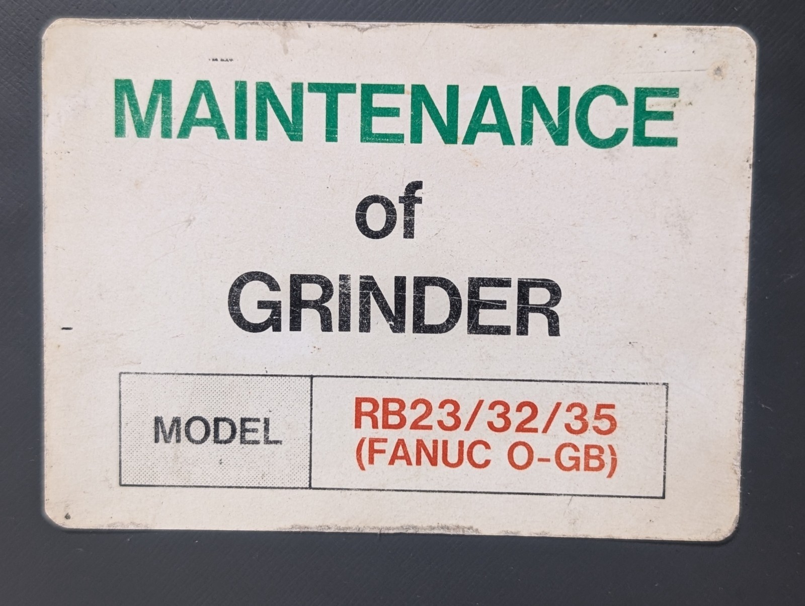 Lot of 3: Mitsubishi/ Fanuc Maintenance Manuals for RB23/32/35, O-GB CNC Grinder