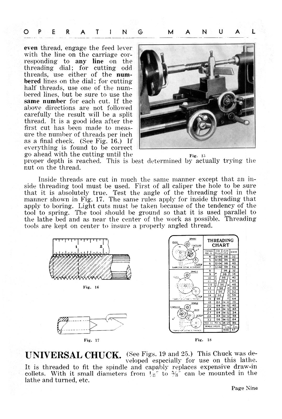 Sears Craftsman Metalcraft Lathe Operation & Attachments Manual #1164