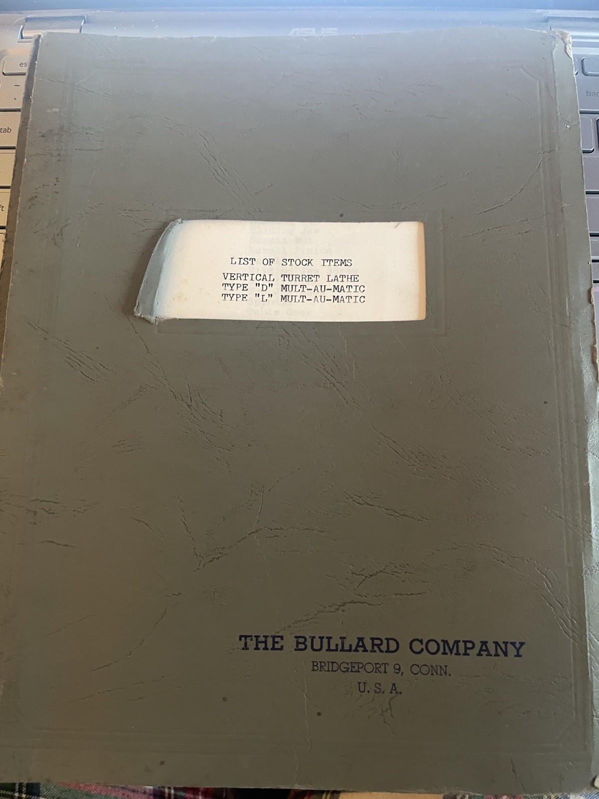 Bullard Stock Items List for Vertical Turret Lathe TYPEs”D” and “L” MultiAUMatic