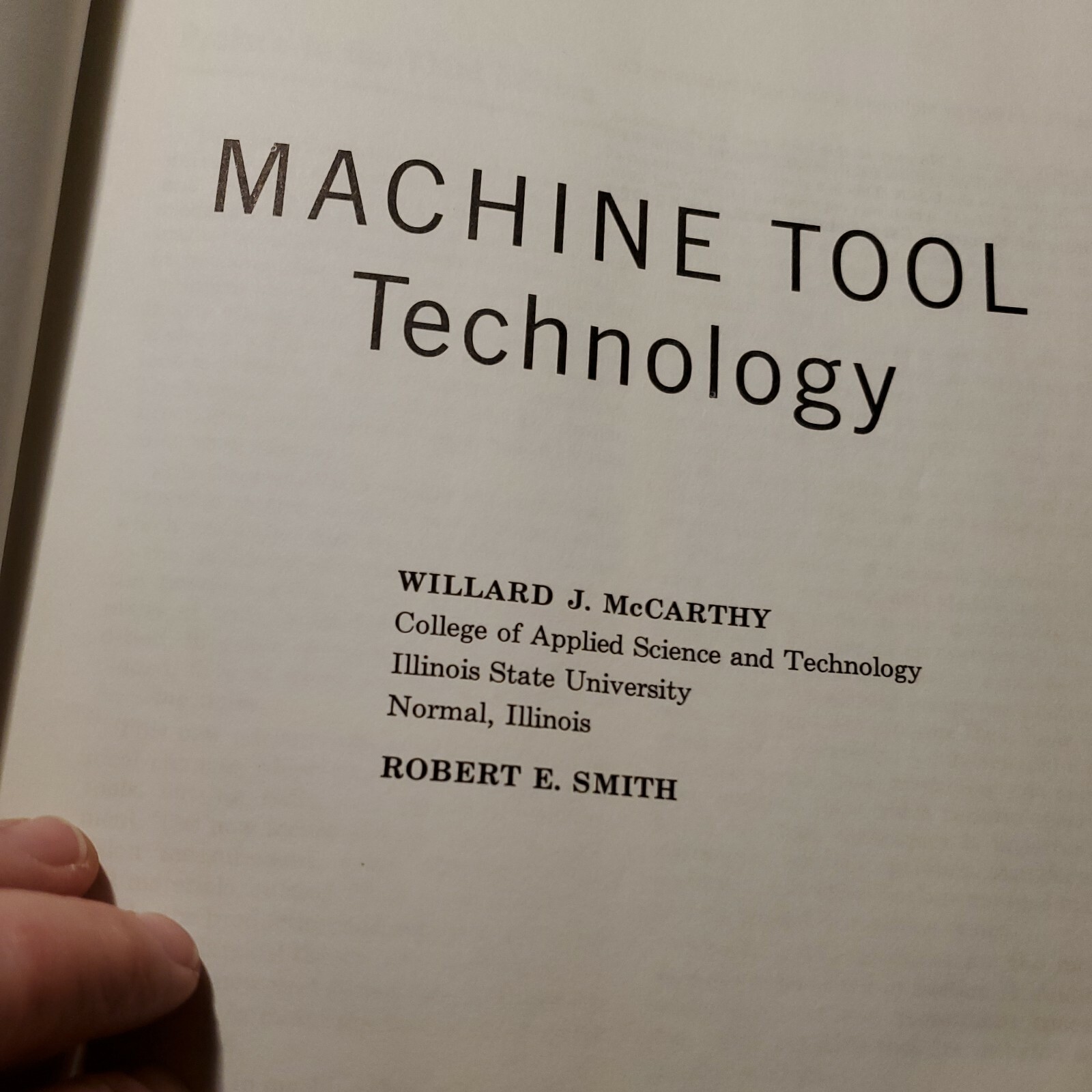 1968 MACHINE TOOL TECHNOLOGY By McCarthy And Smith McKnight & McKnight 3rd