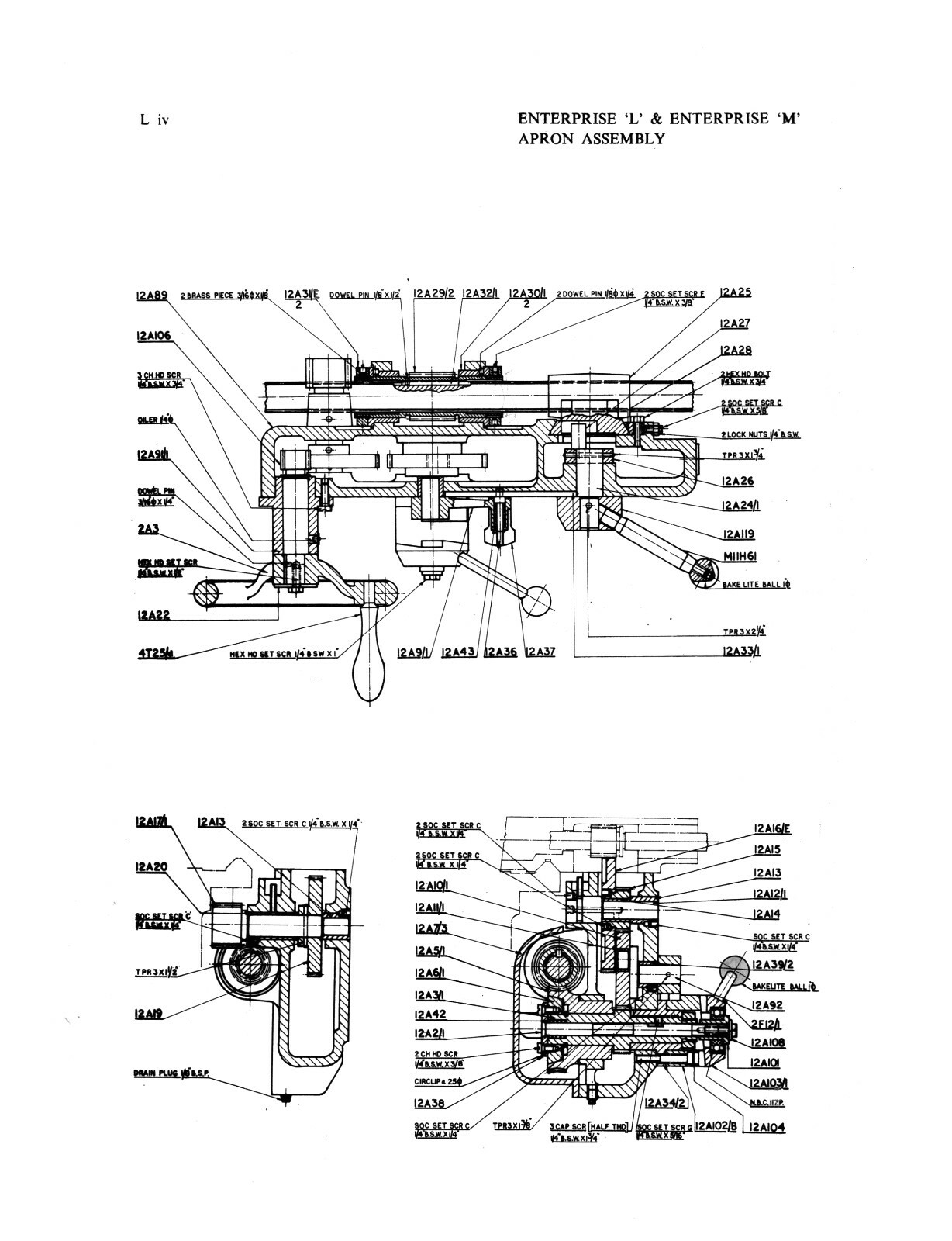 Enterprise Model L Lathe Operator & Parts List Manual #2103