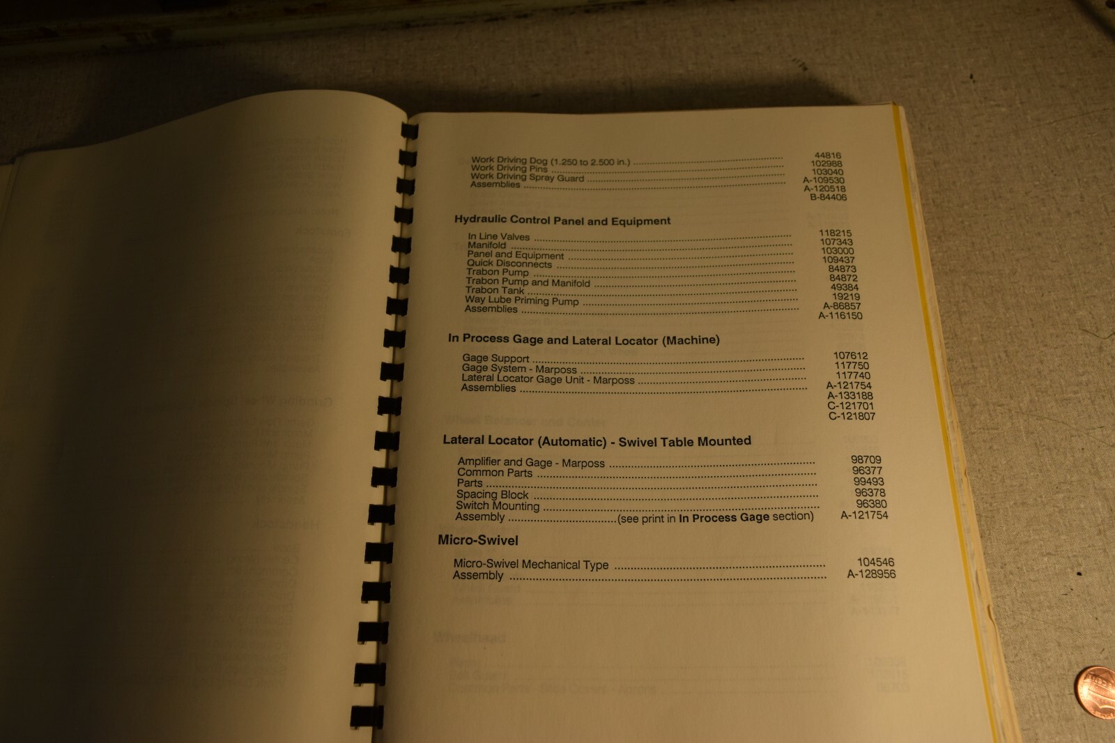 Landis 4R CNC Sizefinder with AB Control System Parts Catalog