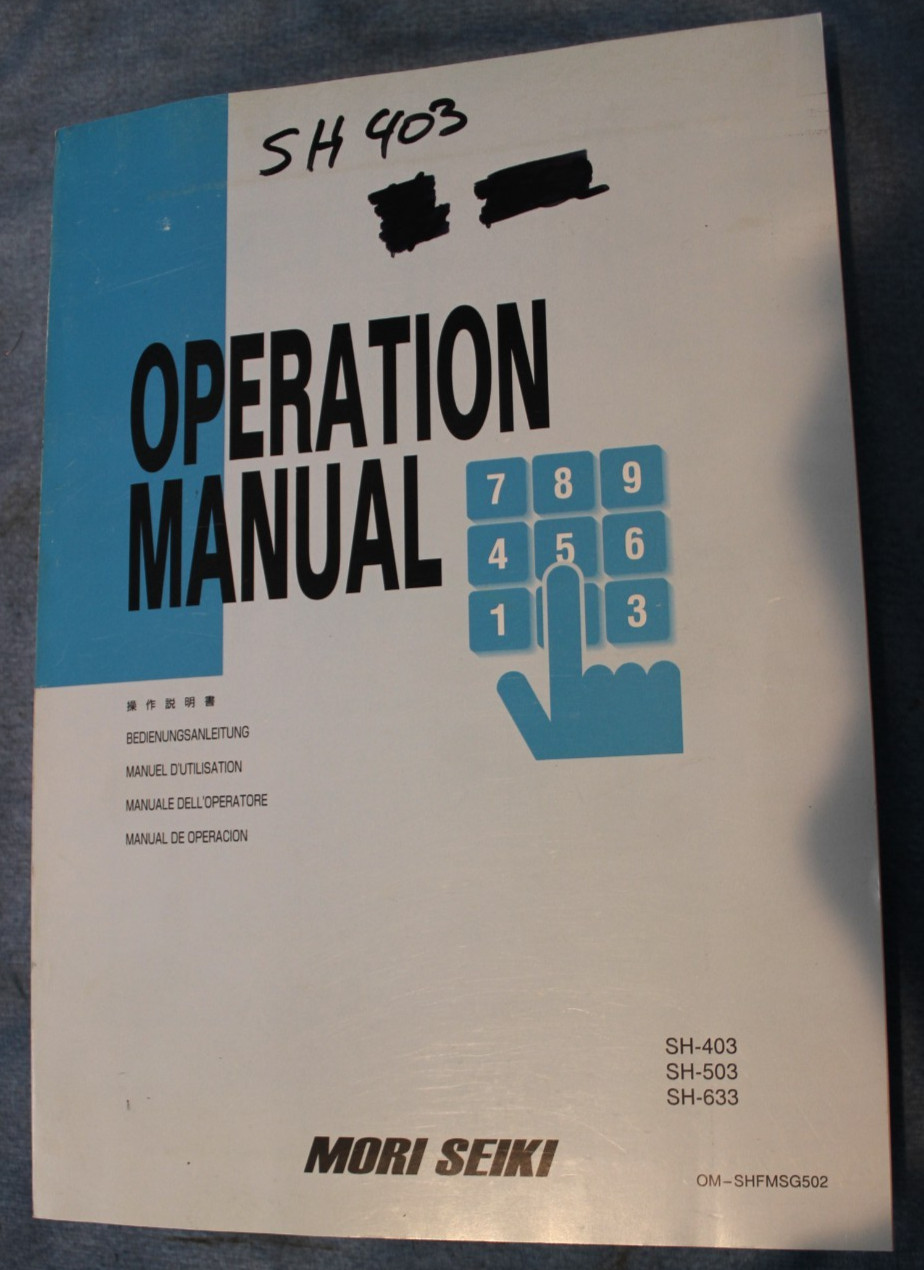 Mori Seiki SH-403, SH-503, SH-633 Operation Manual