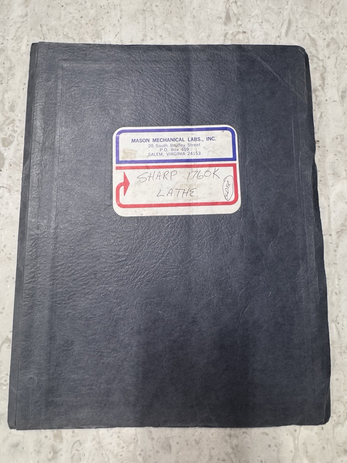 SHARP 1760K Metal Lathe Operator Instructions Service Parts Owner’s Manual