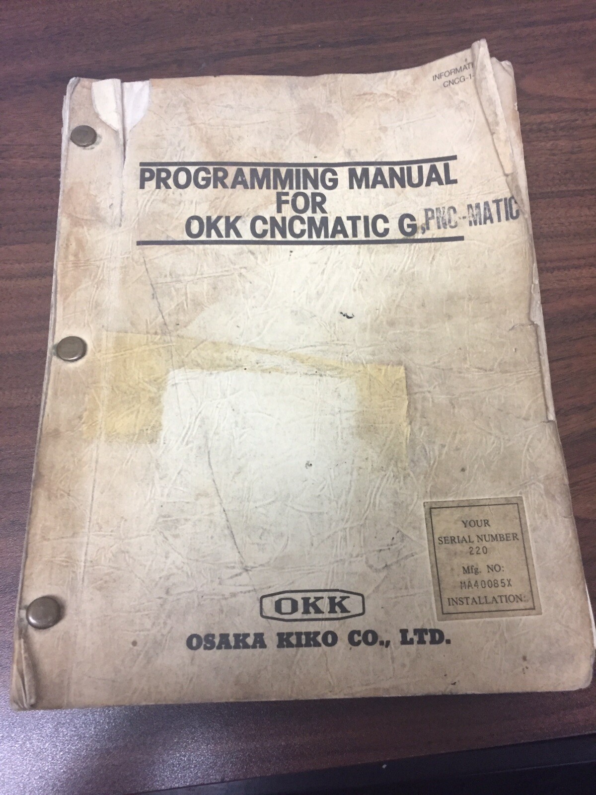 Programming Manual for OKK CNCMATIC G