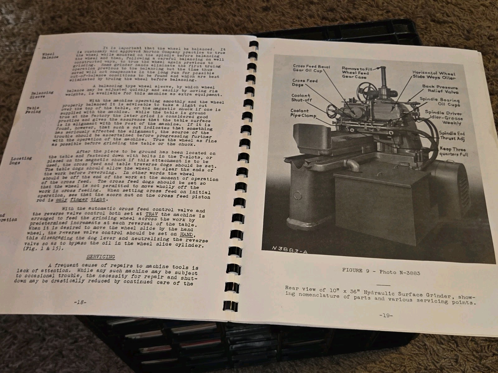 NORTON INSTRUCTION OPERATOR PART MANUAL Hydra SURFACE GRINDER 10″ Warner Swasey