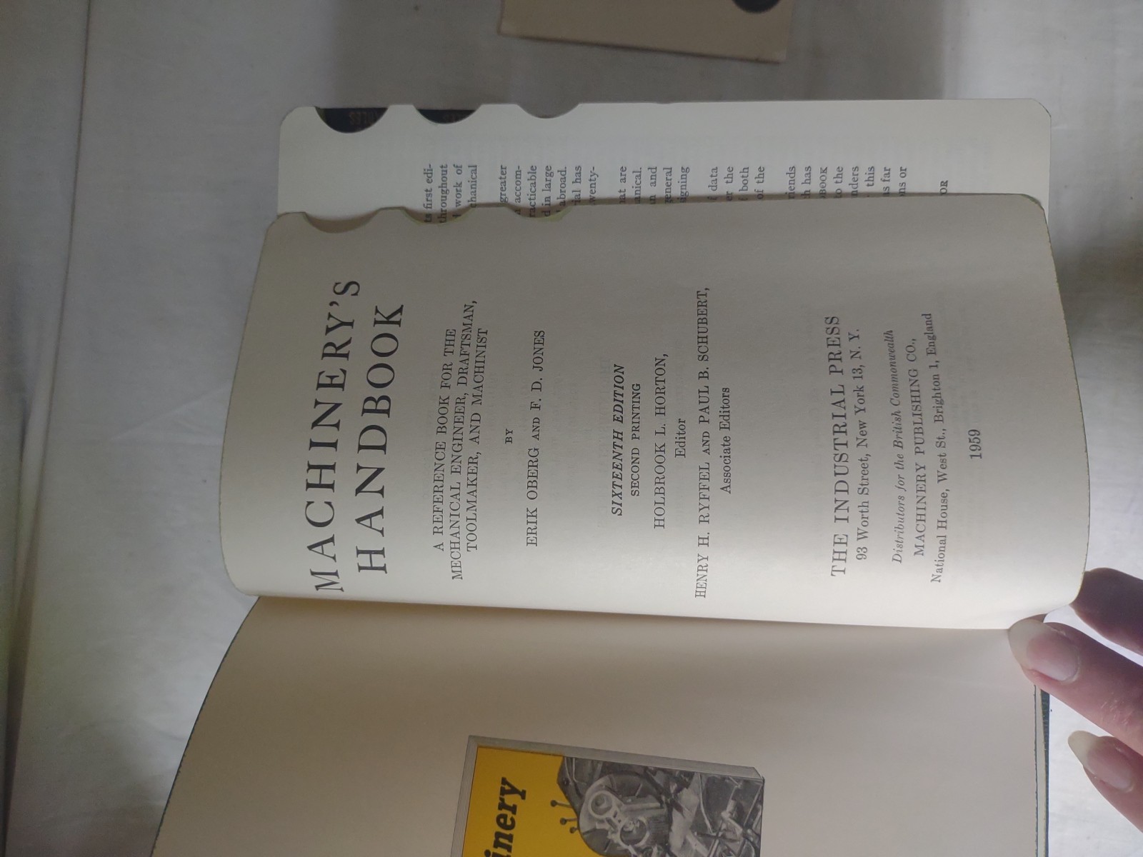Machinery’s Handbook Vintage Reference Book 16th Edition By Oberg & Jones 1959