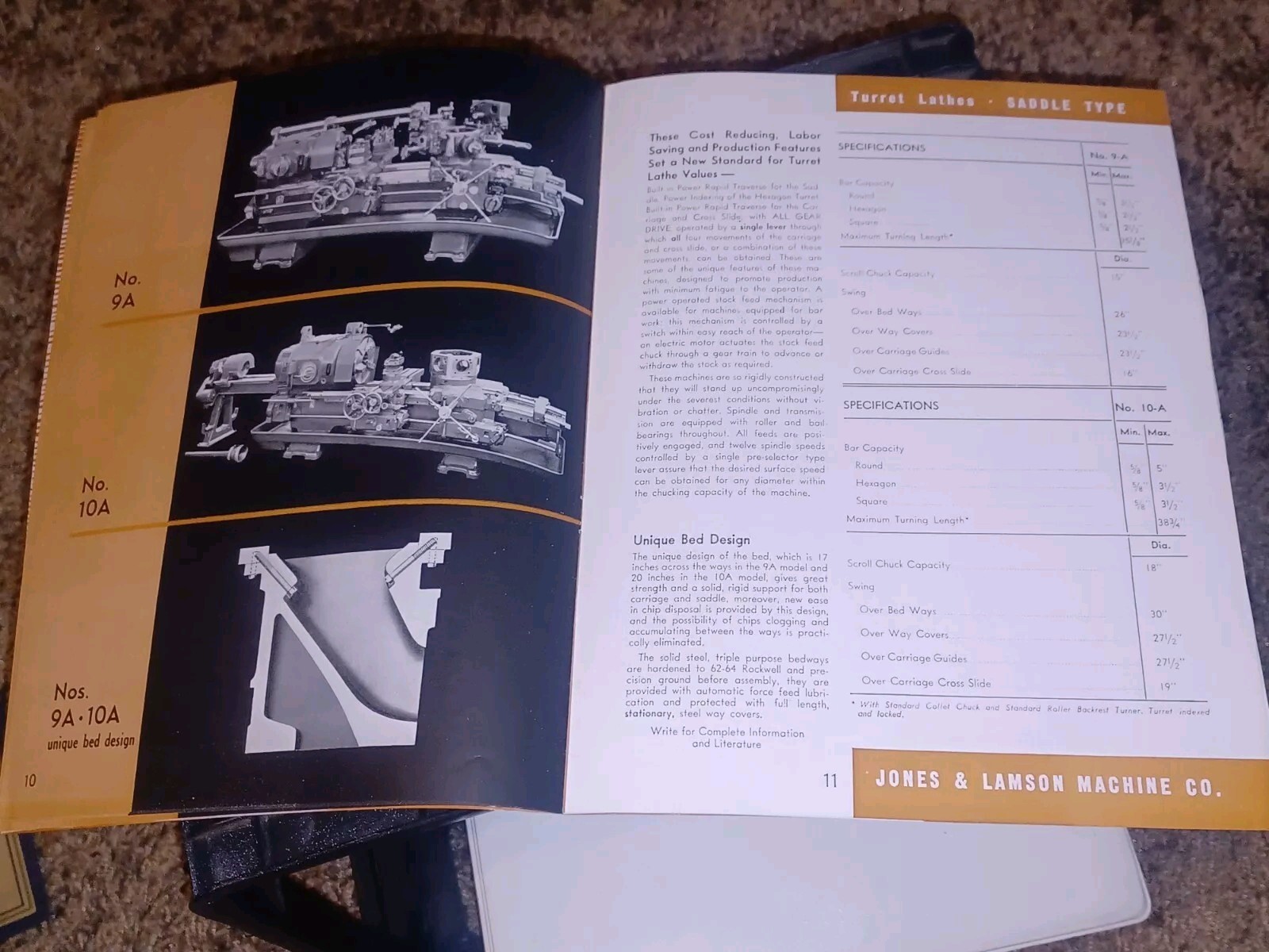 Jones & Lamson Machine 1944-1945 GENERAL TOOL CATALOG Turret Lathes RAM SADDLE