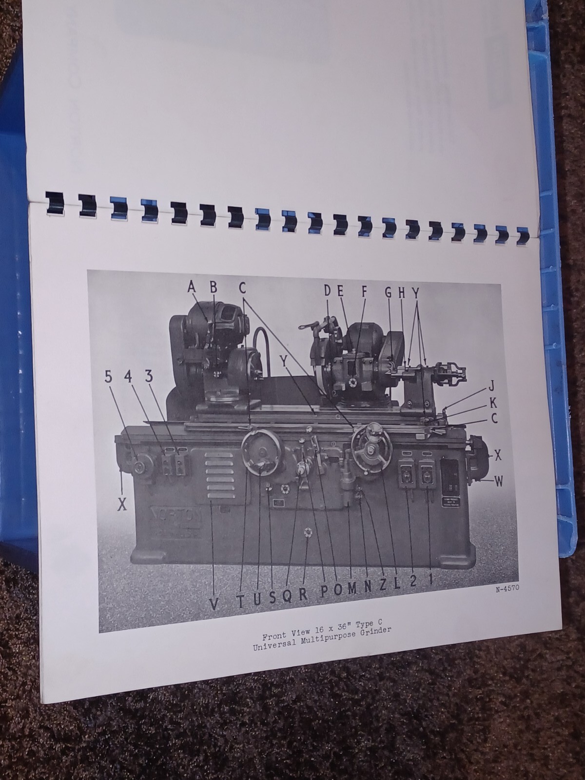 NORTON 12/14/16″ Type C Universal GRINDERS Parts Catalog Manual 1261-a Book