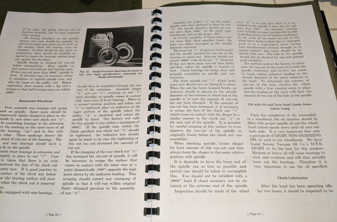 Heald 72A3 and 72A5 Grinder Instruction and Parts Manual