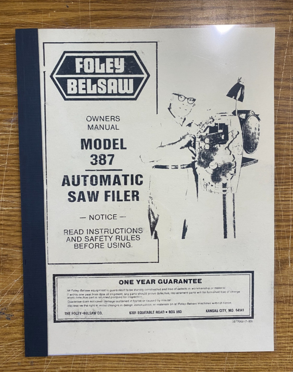 378 Automatic Saw Filer Owners Operator Manual Fits Foley Belsaw Model 387 FB40