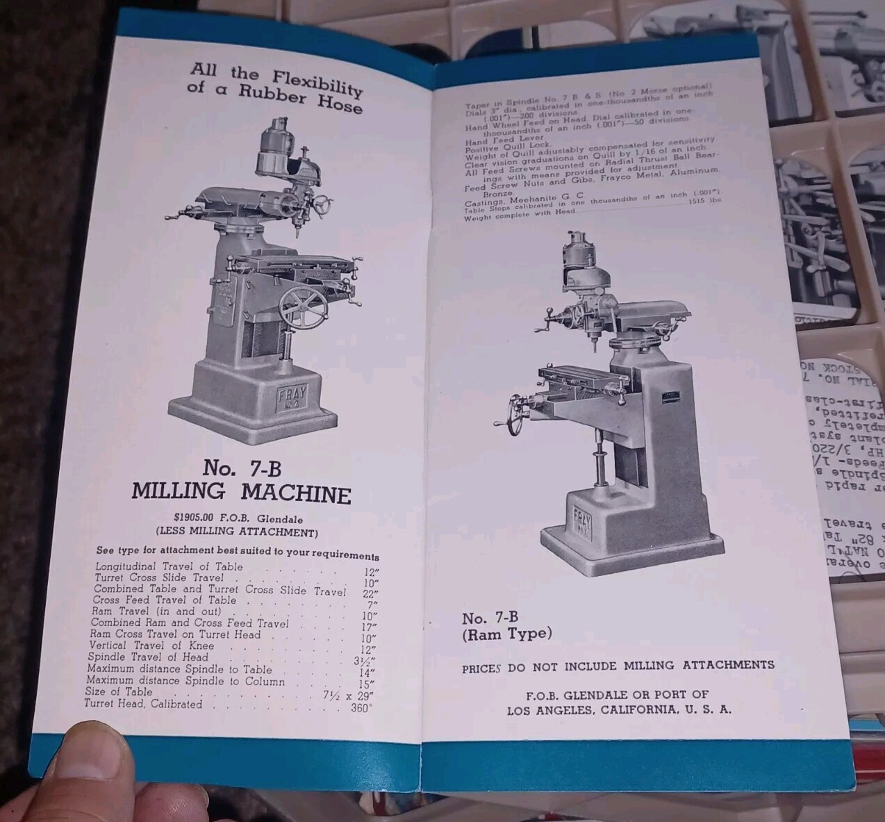 FRAY MACHINE TOOL COMPANY PRODUCTS PRICE LIST NO 15 CATALOG BOOK Milling & More