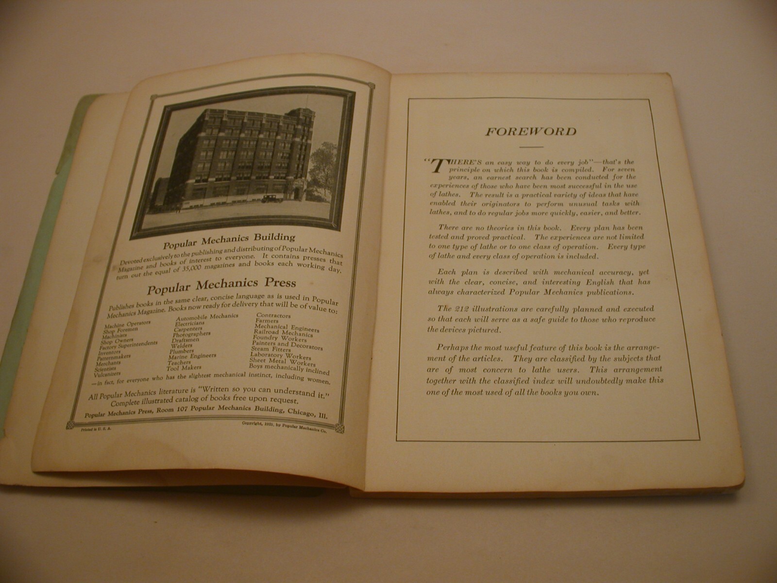 Book 2,328 – Popular Mechanics Lathe Handbook No. 1