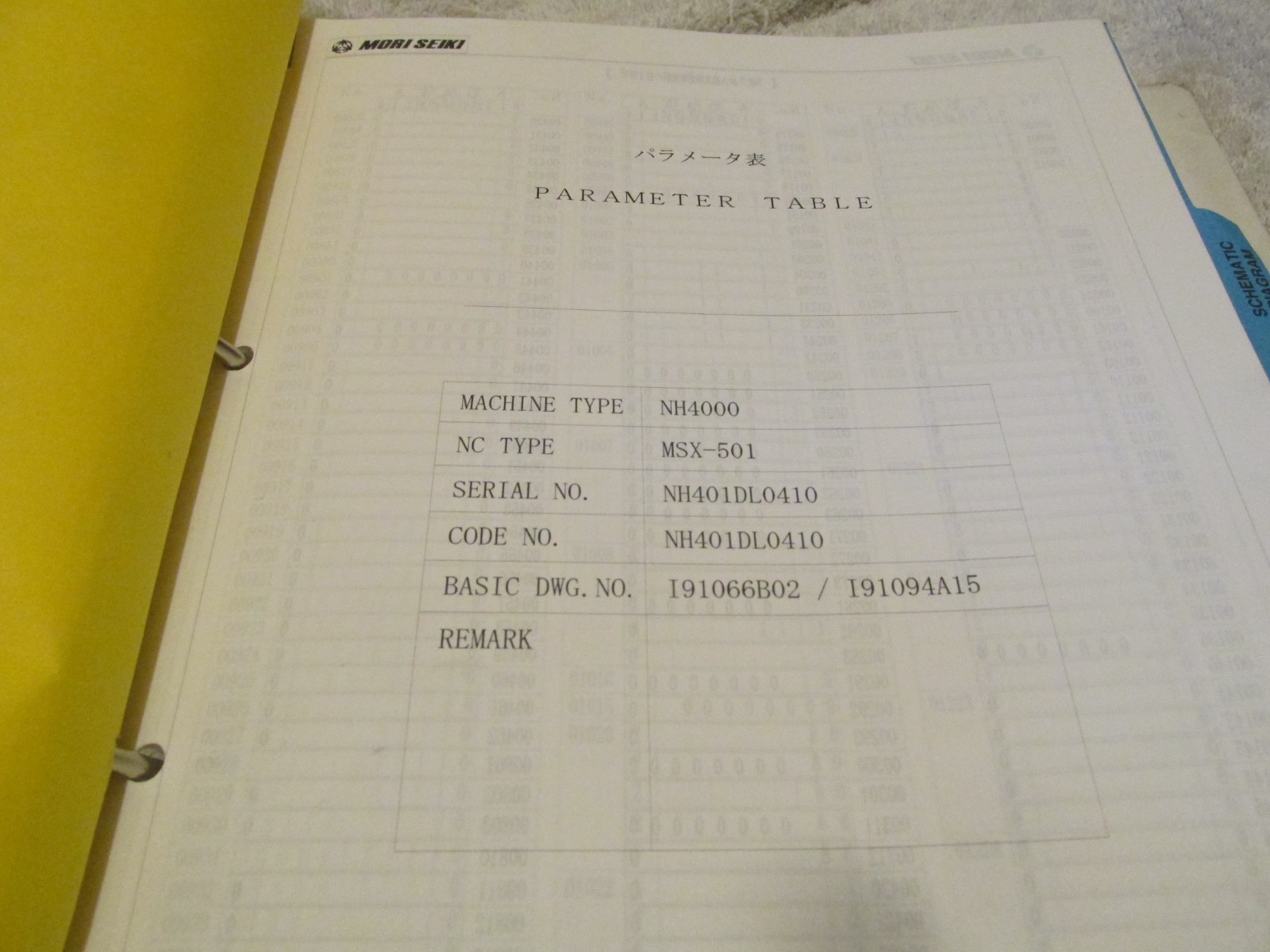 Mori Seiki Service Information Electrical Diagrams connector Factory Manual NH